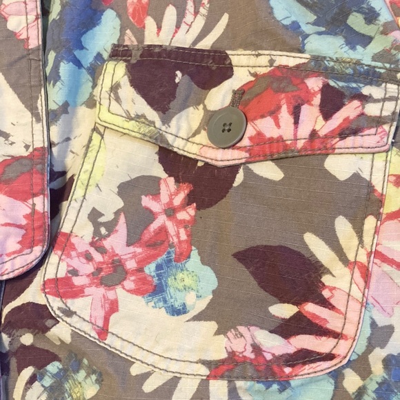 Floral Mossimo Supply Co. cotton canvas hooded jacket medium - Picture 3 of 4